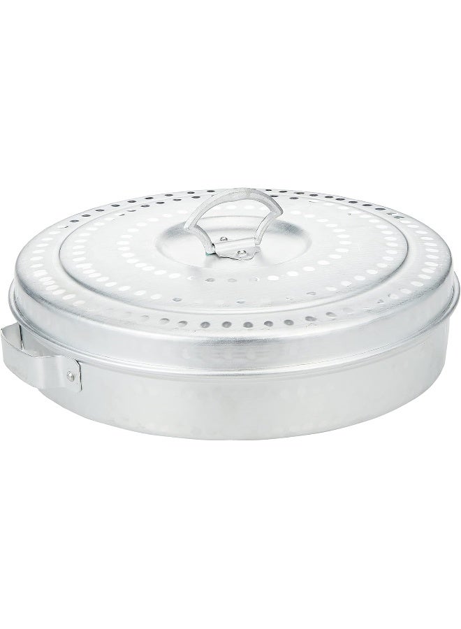 SAQOWARE صندوق خبز الساقر من ساكوار الألمنيوم | صندوق خبز عربي تقليدي | تخزين ريجاج | تخزين الخبز العربي بقطر 12 بوصة - Image 1