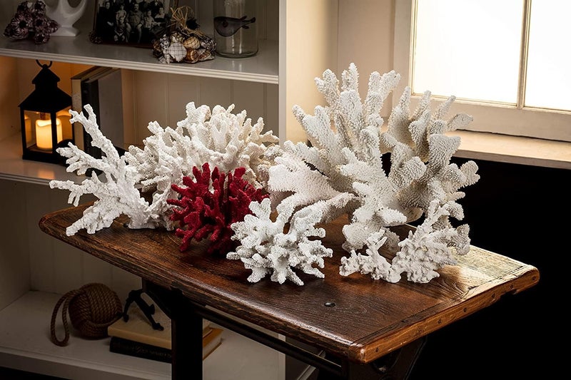 Abbott Collection 20-SEASHORE/40 Large White Flower Coral Decorative Resin Figurine - Image 3