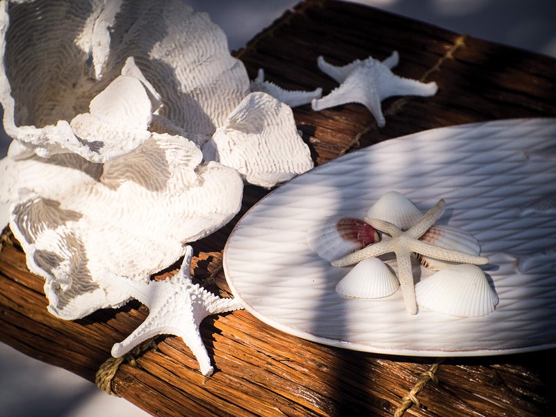 Abbott Collection 20-SEASHORE/40 Large White Flower Coral Decorative Resin Figurine - Image 2
