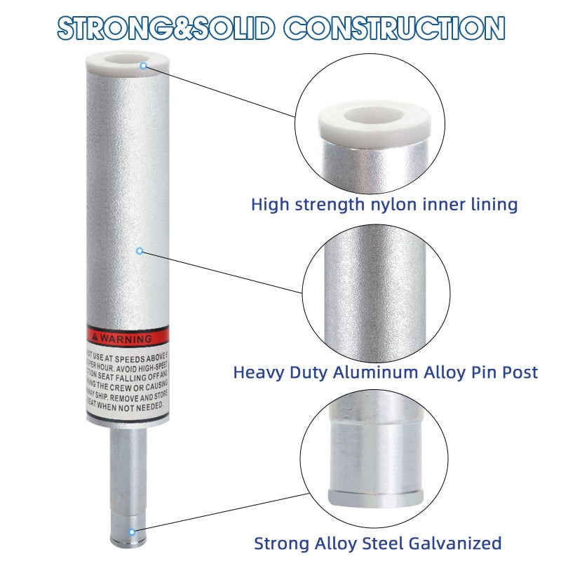 Cllomagy 3/4"" Boat Seat Pin Post Boat Seat Pedestal Base Post For Mounting,3/4 Inch Marine Grade Aluminum Lock-In Pedestal Extension Pin Pole For Pontoon Fishing Bass,Non-Threaded - Image 2
