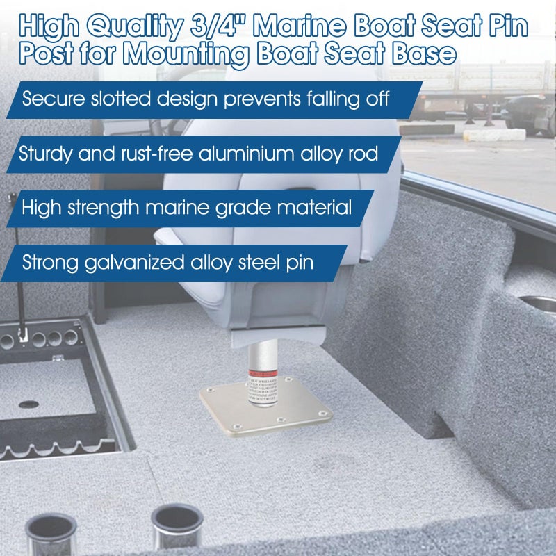 Cllomagy 3/4"" Boat Seat Pin Post Boat Seat Pedestal Base Post For Mounting,3/4 Inch Marine Grade Aluminum Lock-In Pedestal Extension Pin Pole For Pontoon Fishing Bass,Non-Threaded - Image 5
