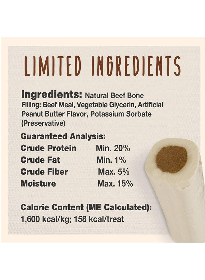 كاديت عظام قصبة الساق المحشوة من كاديت جونيور - سهلة الهضم، غنية بالبروتين، وعظام مضغ طويلة الأمد للكلاب التي تمضغ بقوة، تدعم صحة الأسنان - بنكهة زبدة الفول السوداني، حجم صغير (2 قطعة) - Image 2