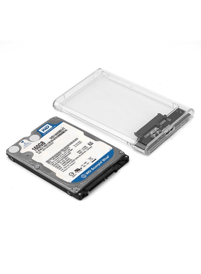 Usb3.0 2.5-inch Sata Iii Solid State Drive Hard Disk Box Transparent Mechanical No-screw Mobile Case-Color:Clear-USB 3.0  - Image 3
