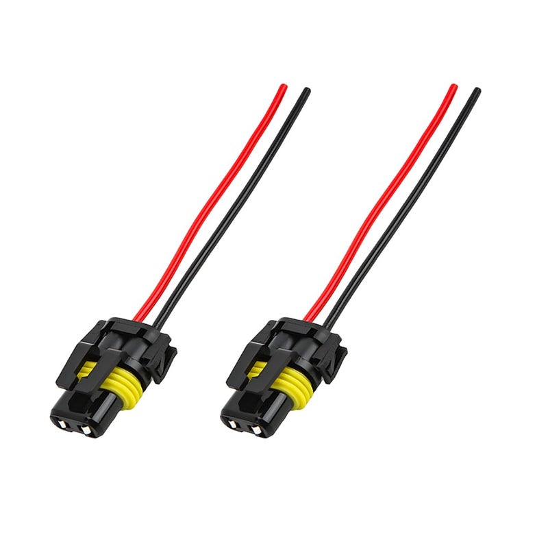 KVAEY 2 PCS Wiring Harness Headlight Socket, 9005 9006 HB3 HB4 Female Adapter Wiring Harness Plug Replacement, Nylon Pigtail Wire Connector for Headlight Fog Light, Car Accessories - Image 1
