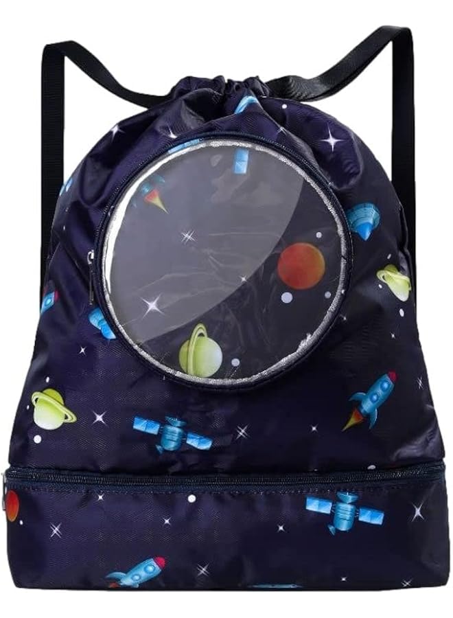 PROMASS Children's Swimming Bag Wet Dry Waterproof Storage Bag For Kids Fitness Backpack Beach Shoulder Bag Cartoon Robot Backpack - Image 1