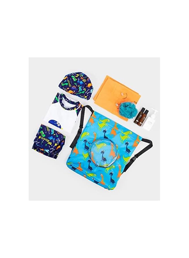 PROMASS Children's Swimming Bag Wet Dry Waterproof Storage Bag For Kids Fitness Backpack Beach Shoulder Bag Cartoon Robot Backpack - Image 3