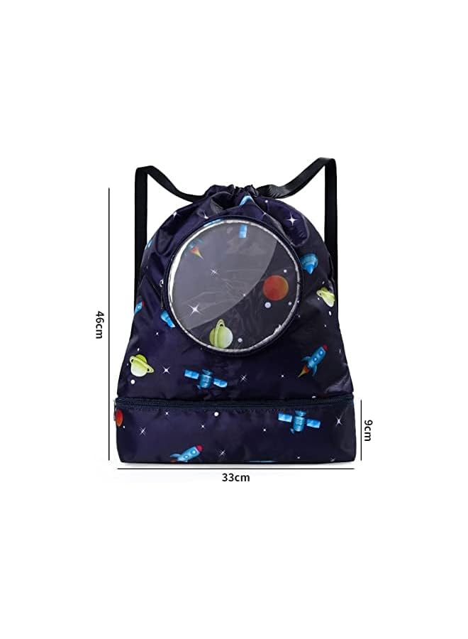 PROMASS Children's Swimming Bag Wet Dry Waterproof Storage Bag For Kids Fitness Backpack Beach Shoulder Bag Cartoon Robot Backpack - Image 2
