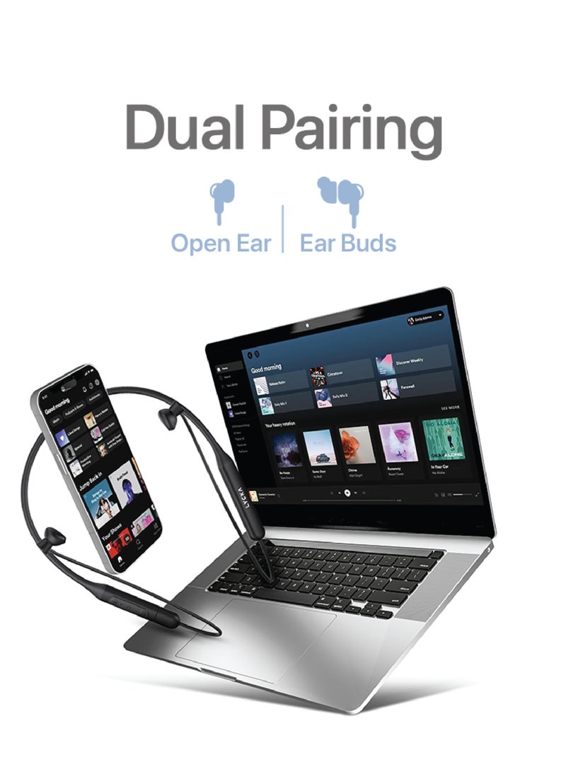 Lycka C Beats Q30 Bluetooth Neck Band, Dual Pairing, Direct plug in charging technology, 30 Hours Music time, 250 mAh Battery (Black) - Image 3