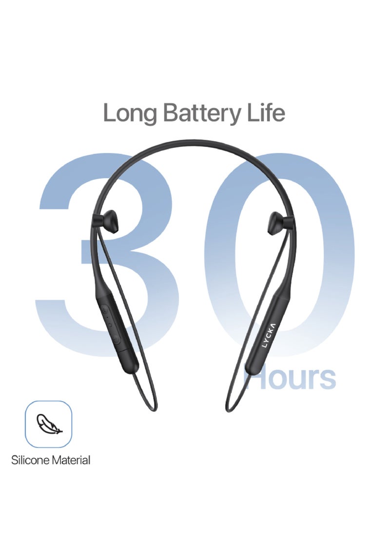 Lycka C Beats Q30 Bluetooth Neck Band, Dual Pairing, Direct plug in charging technology, 30 Hours Music time, 250 mAh Battery (Black) - Image 4