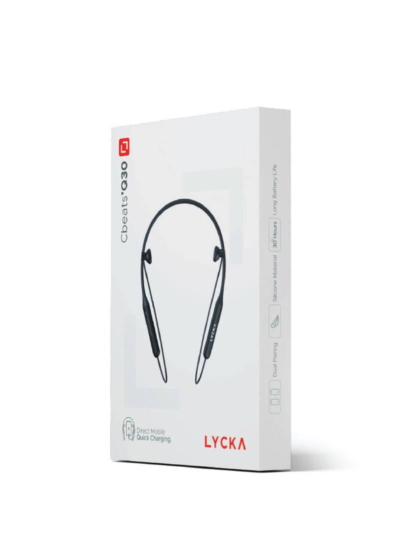 Lycka C Beats Q30 Bluetooth Neck Band, Dual Pairing, Direct plug in charging technology, 30 Hours Music time, 250 mAh Battery (Black) - Image 5