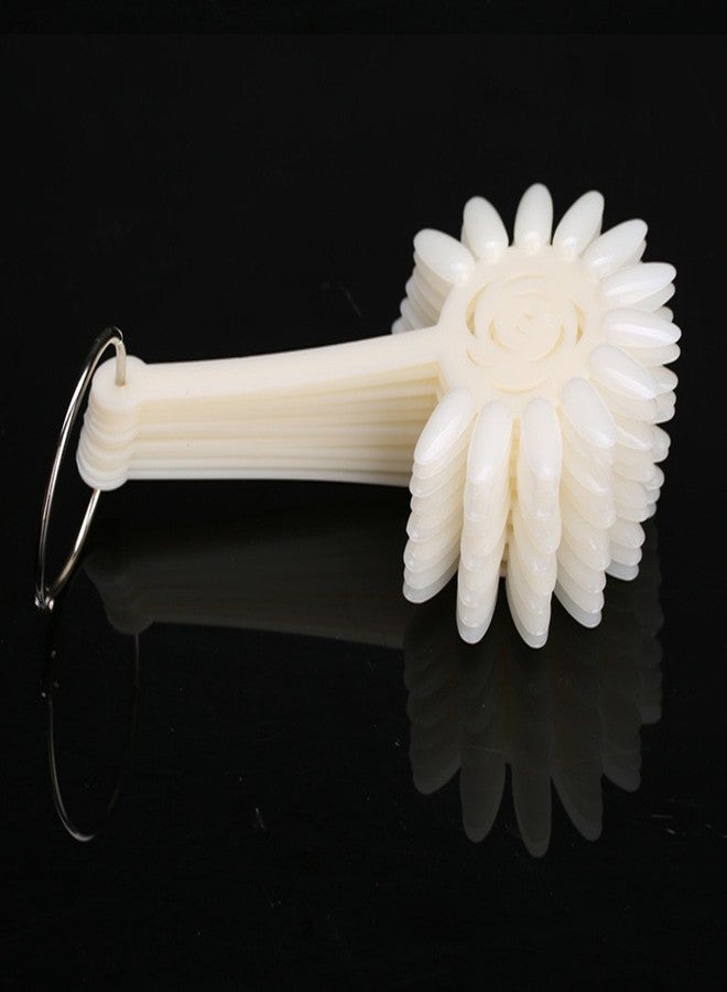 yueton 2 Sets 240 Tips White and Transparent Nail Art Design Plastic Polish Board Display Practice Sticks Wheel with Metal Split Ring Holder - Image 3