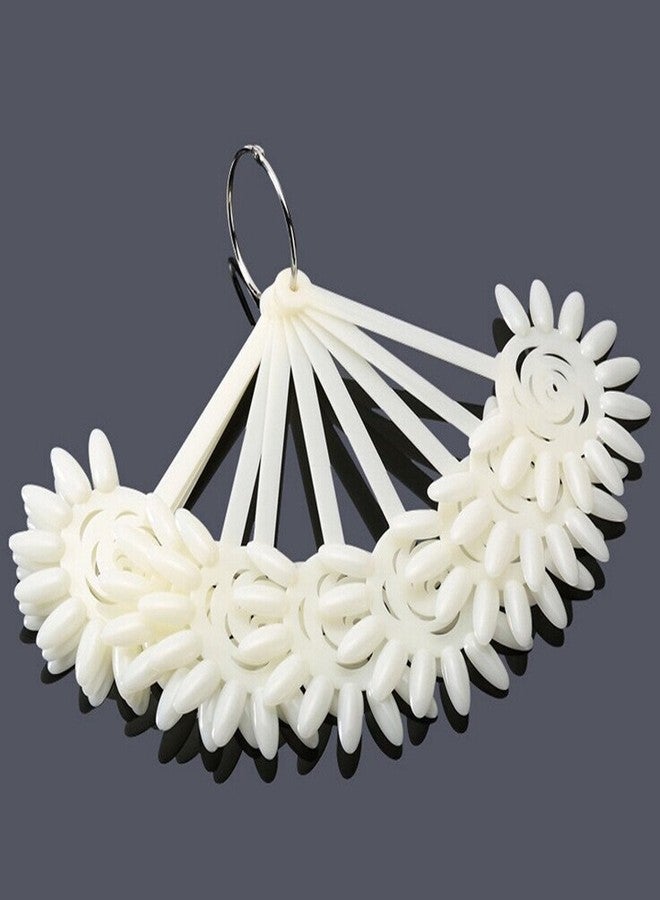 yueton 2 Sets 240 Tips White and Transparent Nail Art Design Plastic Polish Board Display Practice Sticks Wheel with Metal Split Ring Holder - Image 2