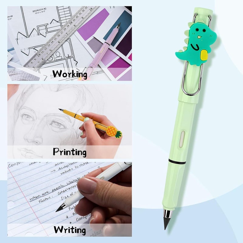 KASTWAVE Infinity Pencils, Everlasting Inkless Pencil With Eraser, 10 Pcs Reusable Infinity Pencil, With 10 Pcs Replacement Nibs, Endless Pencil For Home Office School Writing Drawing - Image 3