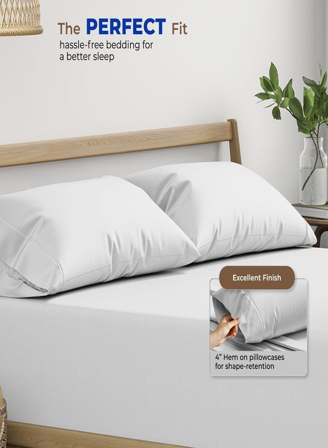 THREAD SPREAD 100% Egyptian Cotton Pillow Cases King - 1000 Thread Count Pillow Cases King Size Set of 2, Soft Cooling & Breathable Extra Long Staple Sateen Weave Cotton Pillow Covers for Bed - Silver - Image 4