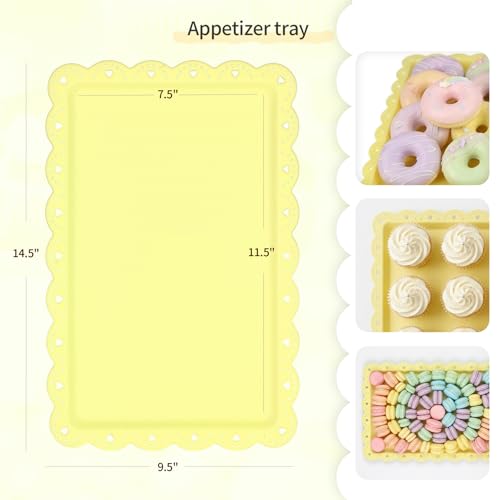 NWK 5 Piece Cake Stand Set with 2 x Large 3-Tier Cupcake Stands, 3 x Appetizer Trays, for Wedding Birthday Baby Shower Tea Party Decorations (Colorful) - Image 3