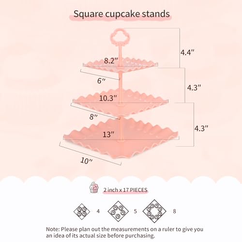 NWK 5 Piece Cake Stand Set with 2 x Large 3-Tier Cupcake Stands, 3 x Appetizer Trays, for Wedding Birthday Baby Shower Tea Party Decorations (Colorful) - Image 2
