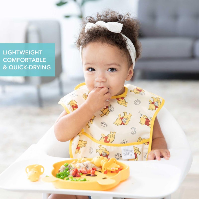 Bumkins Disney Bibs for Girl or Boy, SuperBib Baby and Toddler 6-24 Months, Essential Must Have for Eating, Feeding, Baby Led Weaning, Mess Saving Waterproof Soft Fabric, 3-pk Pooh Bear and Friends - Image 3