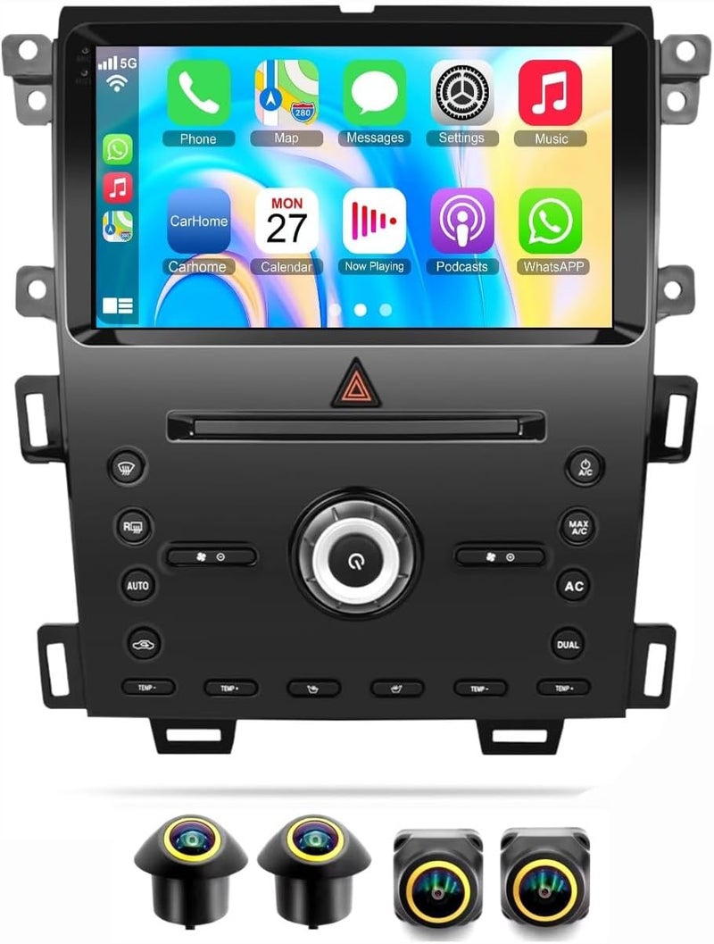 فيريكس ستيريو سيارة فورد إيدج مناسب لشاشة أندرويد فورد إيدج 2011-2014 مع كار بلاي لاسلكي أندرويد أوتو 4G وواي فاي DSP GPS USB AHD كاميرا تدعم التحكم في المناخ (8 + 128 جيجابايت 2K 360D كاميرا) - Image 1