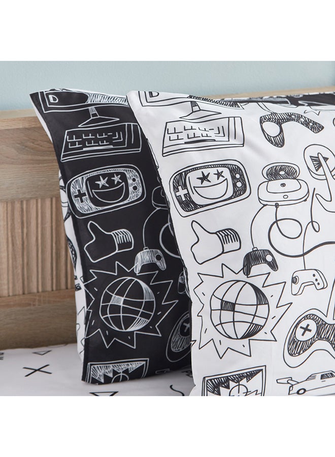 Home Box طقم غطاء وسادة من الألياف الدقيقة مكون من قطعتين من Gaming Doodle Soiree مقاس 50 × 75 سم  - Image 3