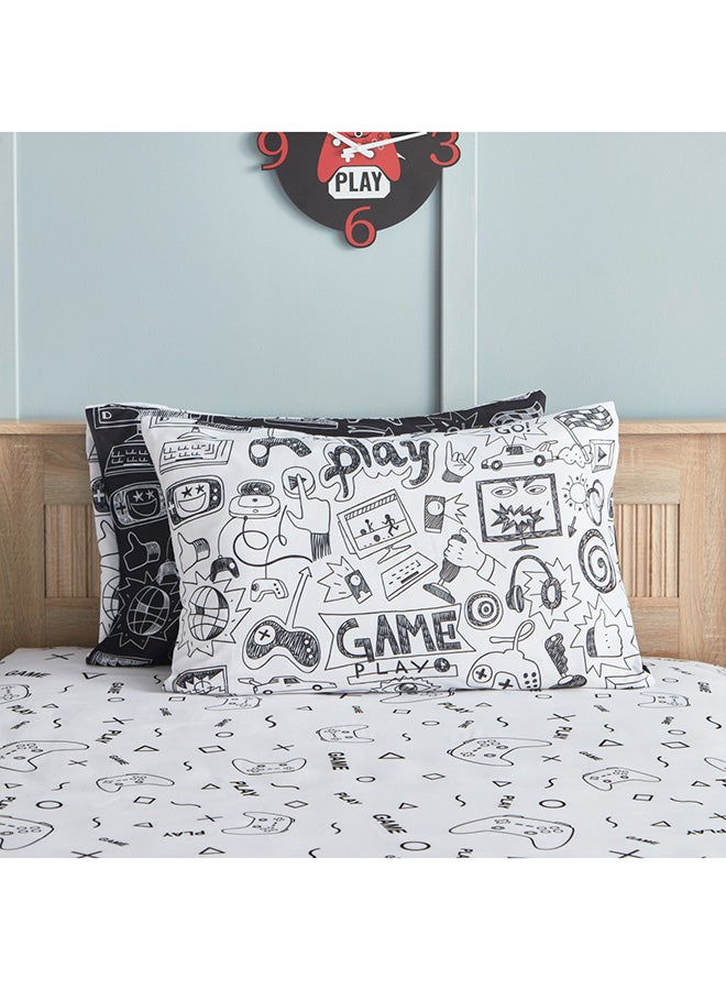 Home Box طقم غطاء وسادة من الألياف الدقيقة مكون من قطعتين من Gaming Doodle Soiree مقاس 50 × 75 سم  - Image 2