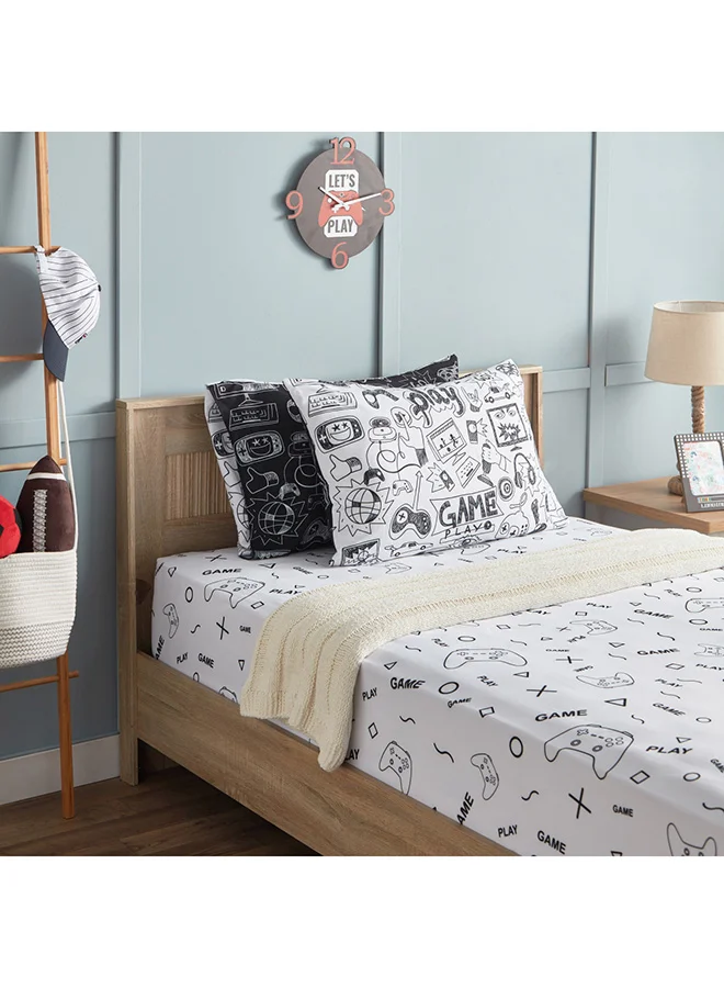 هوم بوكس Gaming Doodle Soiree 2-Piece Microfibre Pillow Cover Set 50 x 75 cm