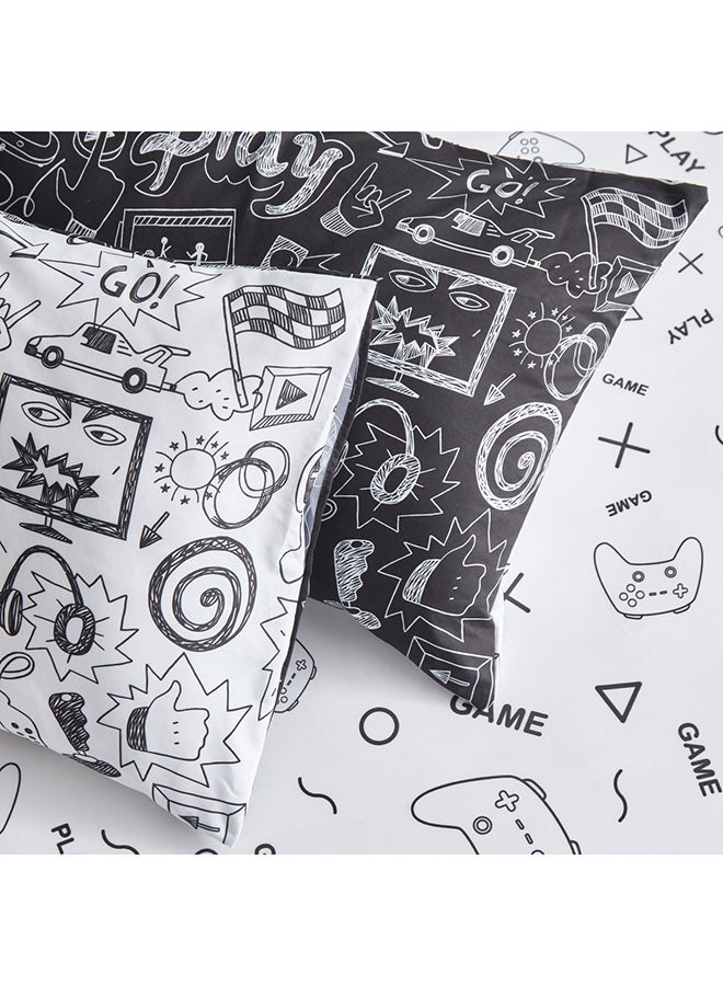 Home Box طقم غطاء وسادة من الألياف الدقيقة مكون من قطعتين من Gaming Doodle Soiree مقاس 50 × 75 سم  - Image 5
