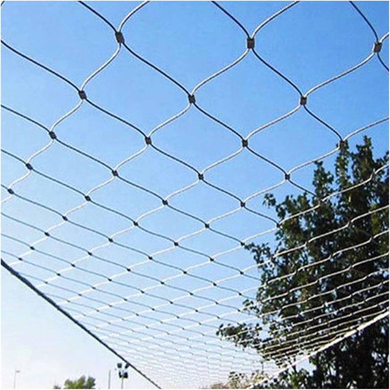 Stainless Steel Wire Rope Mesh, 10cm/2mm Safety Barrier Fence, 1.2x30m Anti-Fall Balcony Protection Netting, Durable Railing Guard for Outdoor Use - Image 1