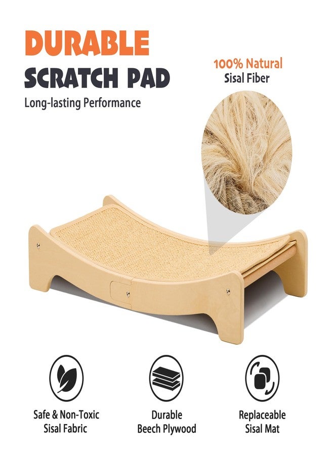 PETKARAY Sisal Cat Scratching Board, Curved Sisal Cat Scratcher, Large Indoor Kitty Scratch Pad, Heavy Duty Arc Lounge Bed for Kitten - Image 3