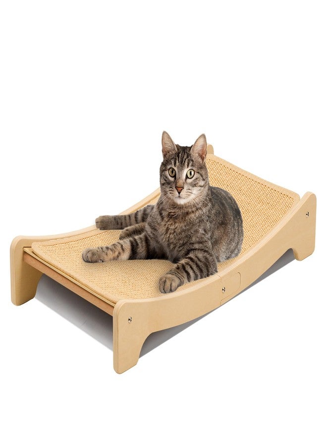 PETKARAY Sisal Cat Scratching Board, Curved Sisal Cat Scratcher, Large Indoor Kitty Scratch Pad, Heavy Duty Arc Lounge Bed for Kitten - Image 1