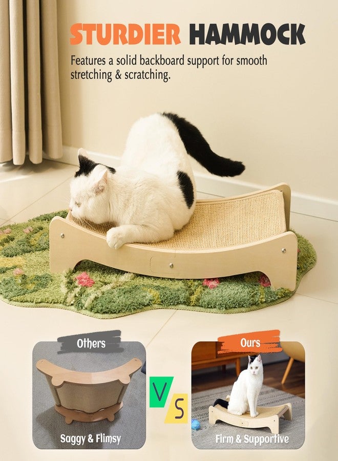 PETKARAY Sisal Cat Scratching Board, Curved Sisal Cat Scratcher, Large Indoor Kitty Scratch Pad, Heavy Duty Arc Lounge Bed for Kitten - Image 4