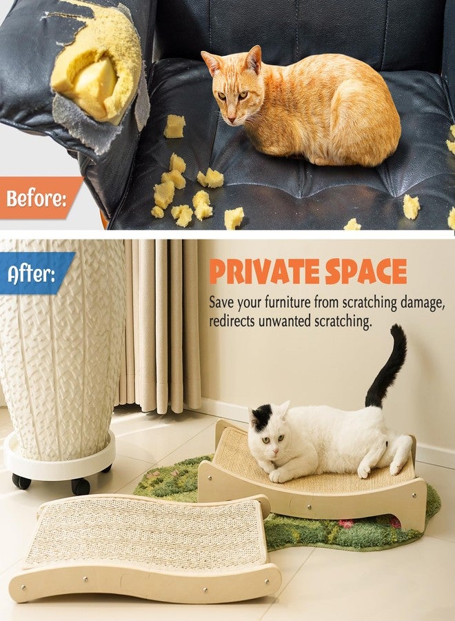 PETKARAY Sisal Cat Scratching Board, Curved Sisal Cat Scratcher, Large Indoor Kitty Scratch Pad, Heavy Duty Arc Lounge Bed for Kitten - Image 5