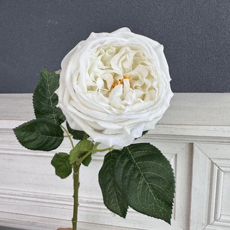 Y&D Jinxie White Silk Rose Hydrangea Artificial Flowers, Diamond Accents, Handmade Floral Decor for Wedding, Home, Mother's Day - Image 2