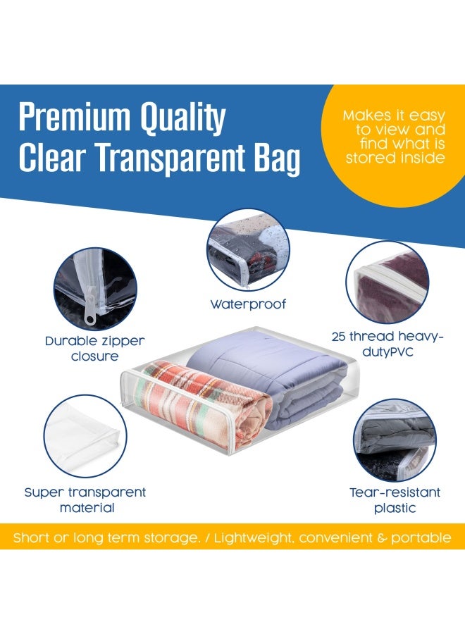 Houseables Plastic Storage Bags For Clothes Clear Zippered Storage Bags 18 X 15 5 Pack Vinyl Sweater Bags Moth Proof Bed Sheet Storage Linen Storage Bags Blanket Storage Bags With Zipper - Image 3
