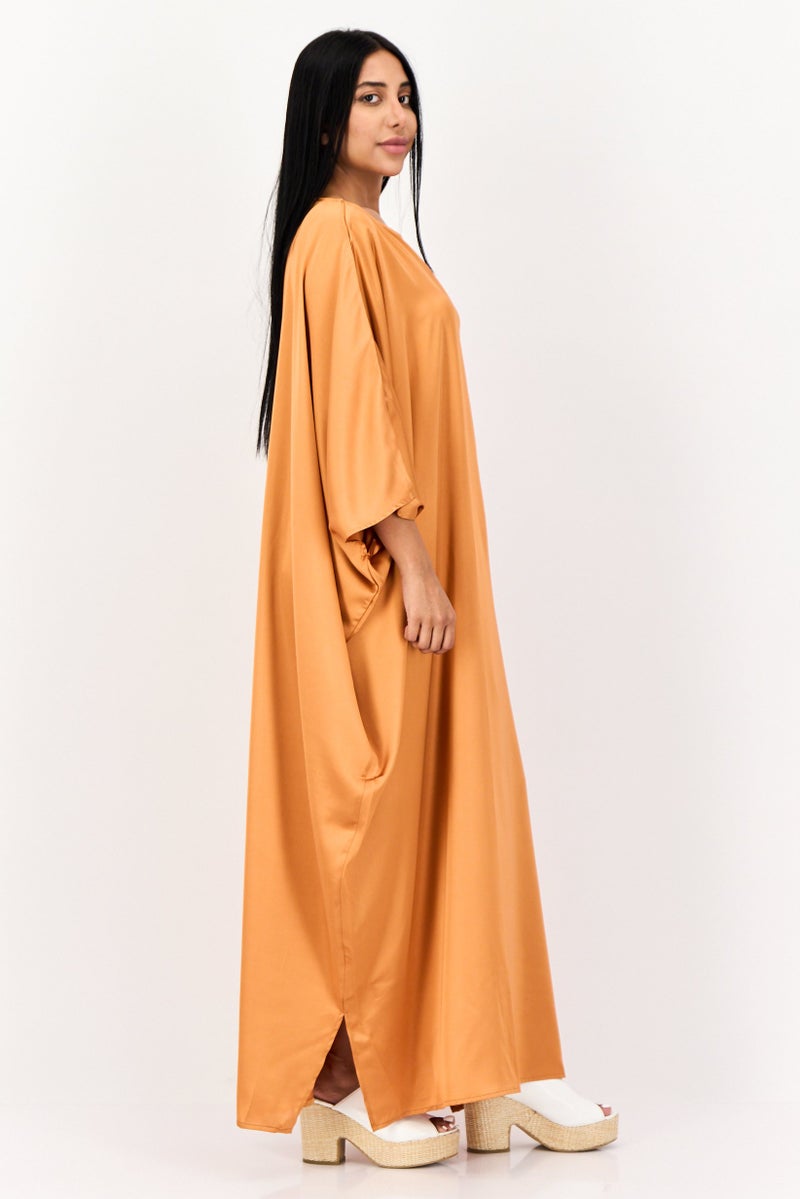 Juicy Couture فستان كفتان بسيط للنساء، بني - Image 3