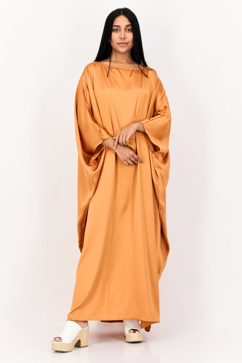 Juicy Couture فستان كفتان بسيط للنساء، بني - Image 1