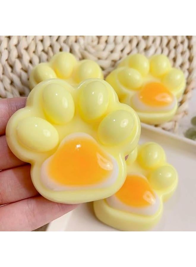 Cat Paws Squishy for Kids, Yellow Squeeze Fidget Toys Soft Stress Toys for Relaxation Party Favors Novelty Things Adults Birthday Party(1pcs)