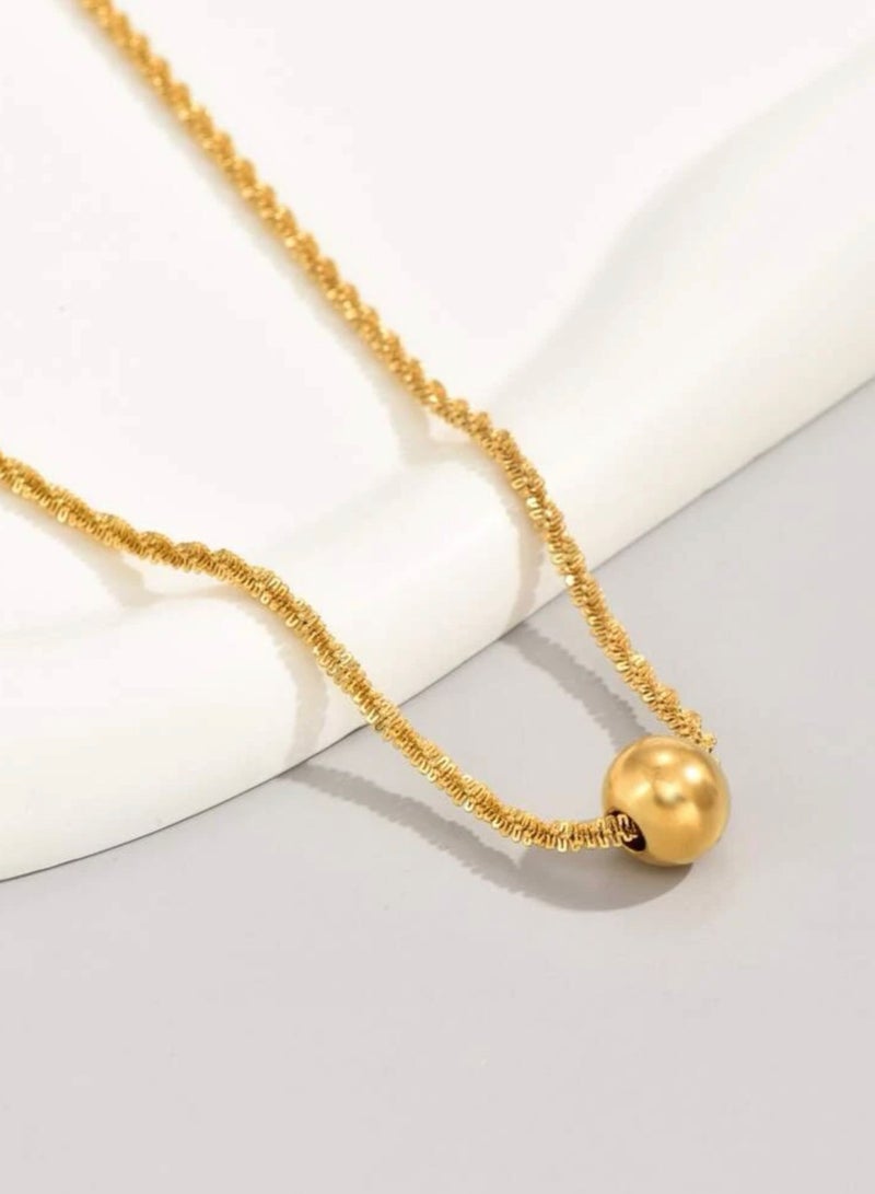 نونز أب سلسال شوكر نسائي من الاستانلس ستيل مطلي باللون الذهبي - Image 1