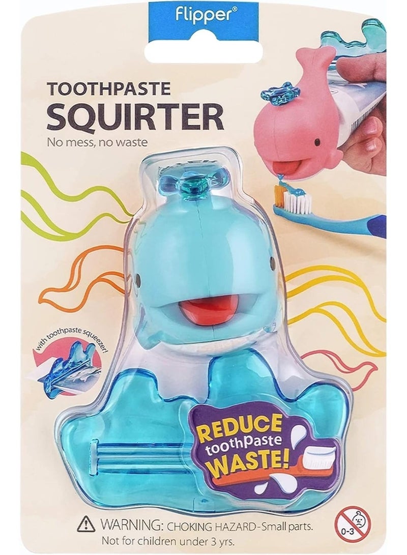 Flipper Toothpaste Squeezer And Dispenser Whale for Kids, No-Mess Toothpaste Dispenser, Easy Squeeze Toothpaste Tube Helper, Blue, Ages 3+ - Image 2