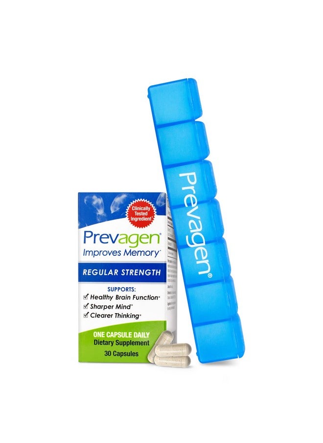 Prevagen - Improves Memory Regular Strength 10Mg 30 Capsules With Apoaequorin & Vitamin D & Prevagen 7Day Pill Minder ; Brain Supplement For Better Brain Health Supports Healthy Brain Function - Image 1