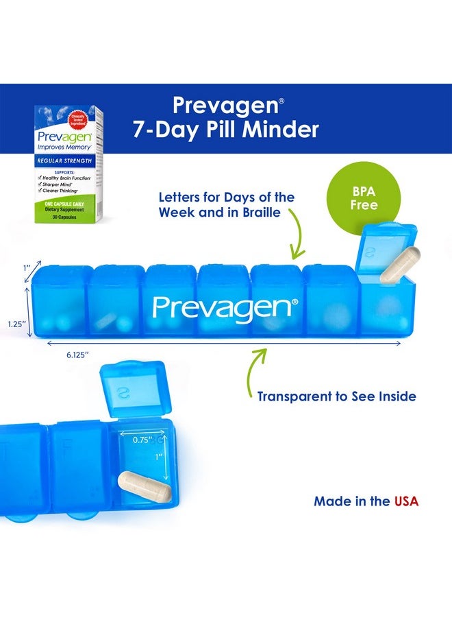 Prevagen - Improves Memory Regular Strength 10Mg 30 Capsules With Apoaequorin & Vitamin D & Prevagen 7Day Pill Minder ; Brain Supplement For Better Brain Health Supports Healthy Brain Function - Image 1