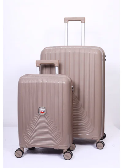 MNUK Viajero Stra Ordinario Set of 2 Luggage|Polypropylene (PP) Hardside Luggage Trolley|Double 360° 4 Wheeler| Cabin-20 Inch, Large-28 Inch| Champagne