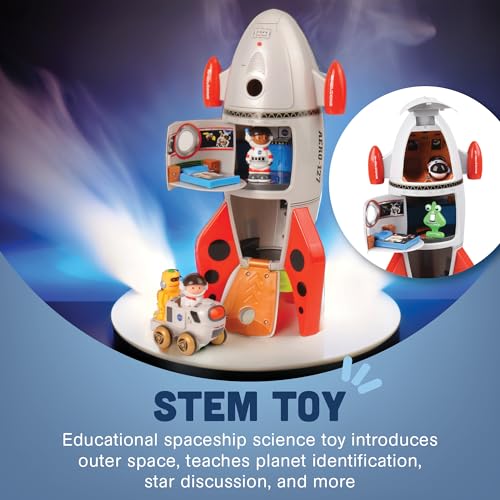 CP Toys لعبة صاروخ مهمة الفضاء من CP Toys، تشمل تماثيل رواد الفضاء، كائنات فضائية ومركبة، هدايا فضائية، ألعاب STEM للأطفال من 3 سنوات وما فوق، 16.7" - Image 5