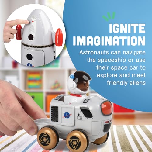 CP Toys لعبة صاروخ مهمة الفضاء من CP Toys، تشمل تماثيل رواد الفضاء، كائنات فضائية ومركبة، هدايا فضائية، ألعاب STEM للأطفال من 3 سنوات وما فوق، 16.7" - Image 4