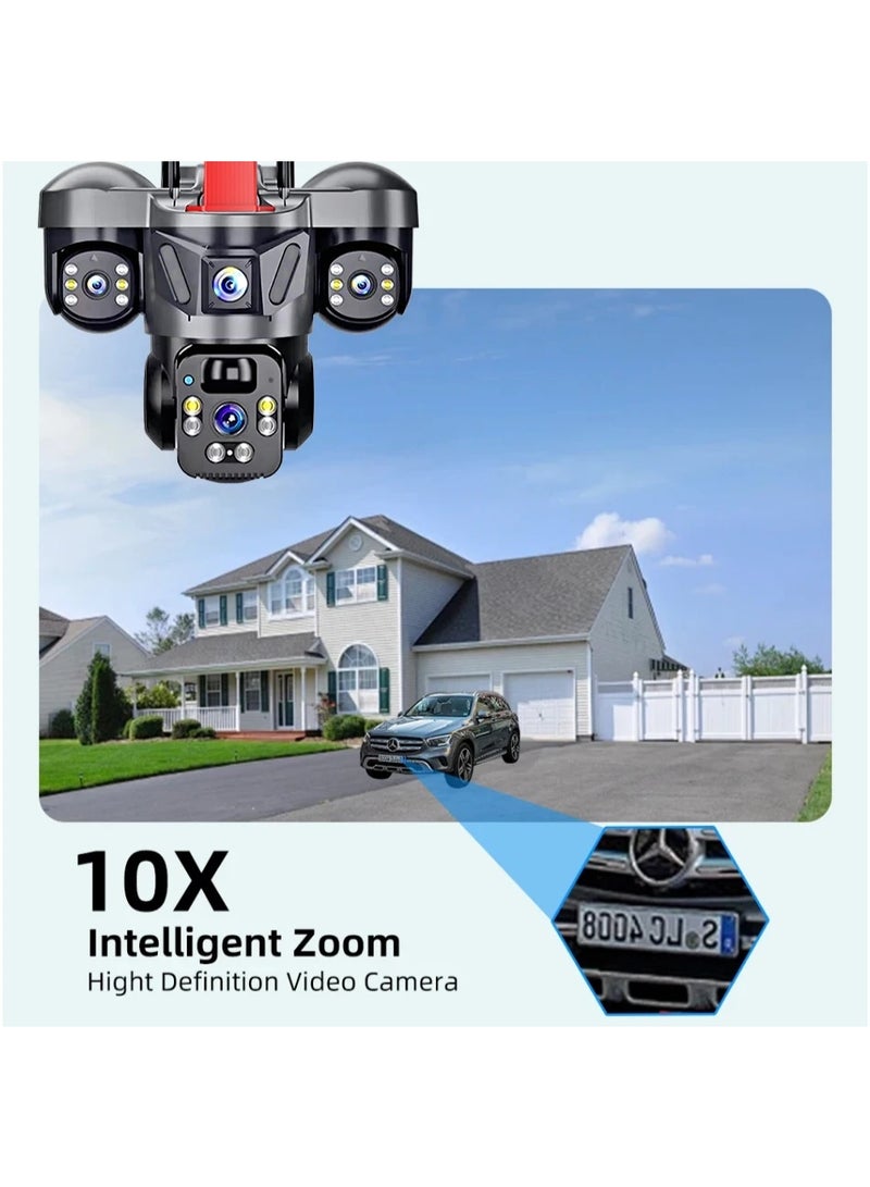 Sunsee Outdoor PTZ 6MP 4G SIM Solar Panel Triple Lens Camera Home Security CCTV Video Surveillance Built-in Battery V380pro - Image 3
