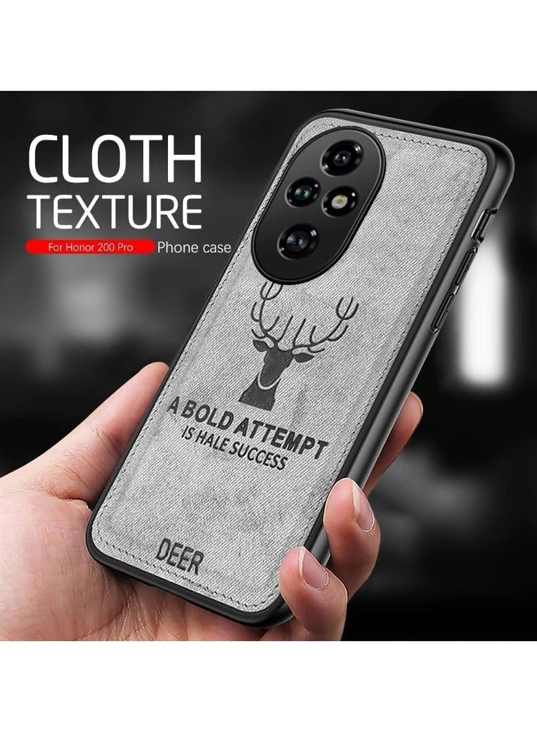 general Case Compatible with Honor 200 Pro 5G, Ultra-Thin Deer Pattern Leather Back Case Silicone Soft Edge Shockproof Full Body Protective Cover Case - Image 2