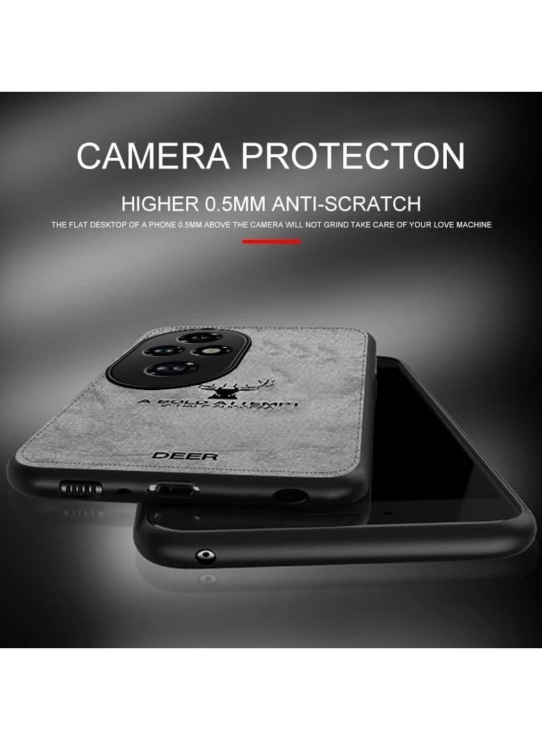 general Case Compatible with Honor 200 Pro 5G, Ultra-Thin Deer Pattern Leather Back Case Silicone Soft Edge Shockproof Full Body Protective Cover Case - Image 3