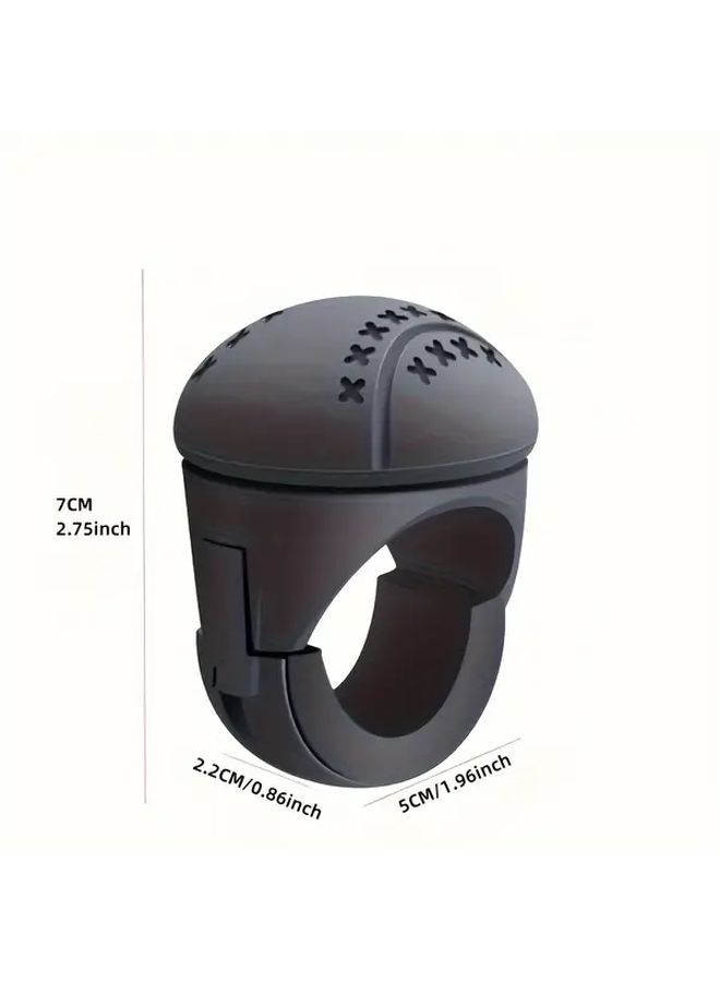 Black Steering Wheel Effort Saving Booster Quick Mount Ergonomic Grip Smooth Rotation - Image 2