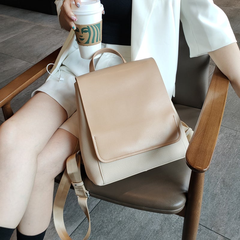 Backpack Ins Versatile Simple Korean Style Fashion High-End Backpack Preppy Style School Bag Women'S Backpack - Image 2