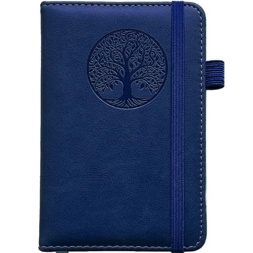 BIYUNRO Small Pocket Notebook, Leather Journal Mini (Royal Blue) - Image 1