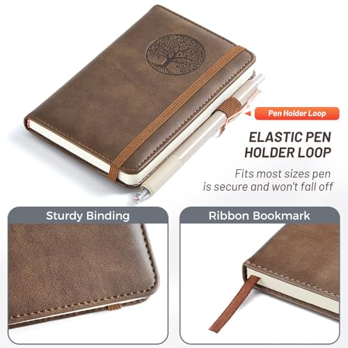 BIYUNRO Small Pocket Notebook, Leather Journal Mini (Royal Blue) - Image 3